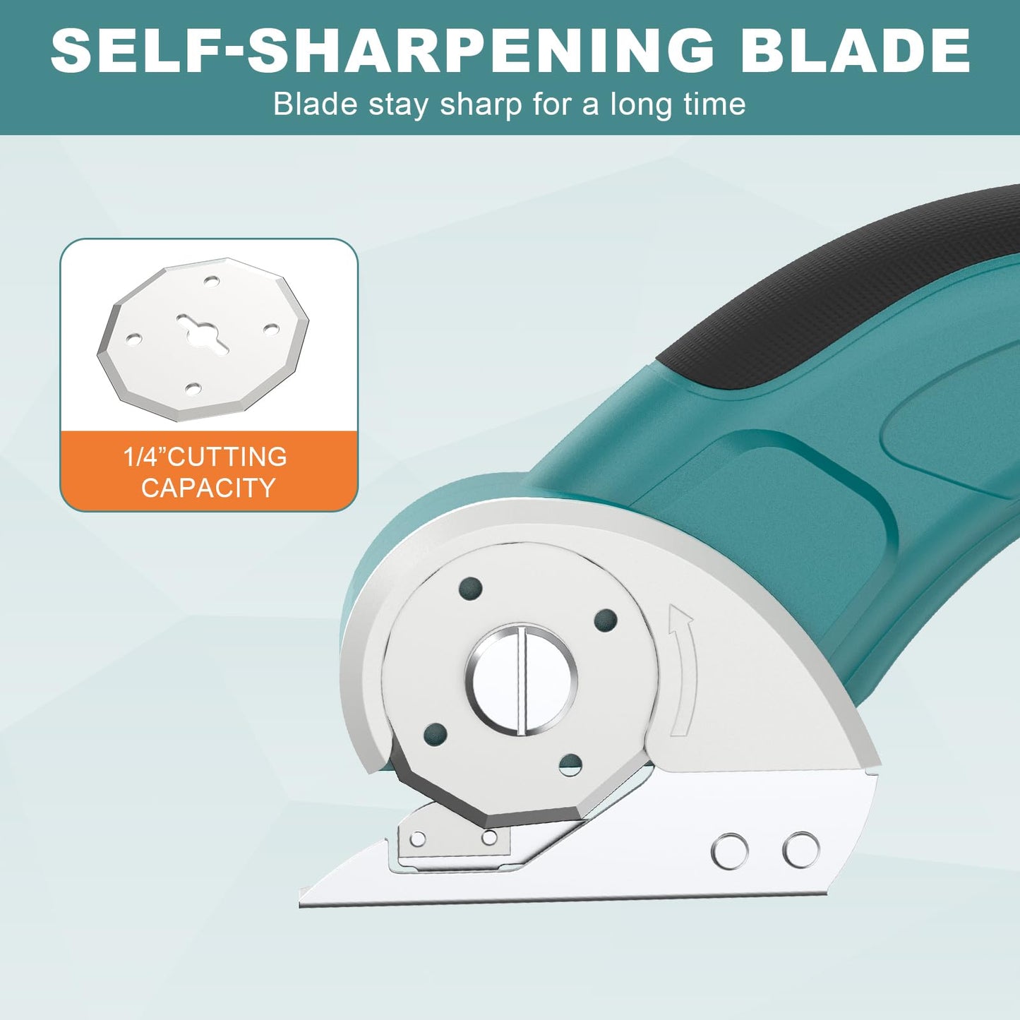 GARTOL Cordless Electric Scissors – Rechargeable Rotary Cardboard Cutter with USB Cable, Safety Lock, Portable Powerful Box Cutter for Fabric, Leather, Carpet, Sewing, Crafts, DIY