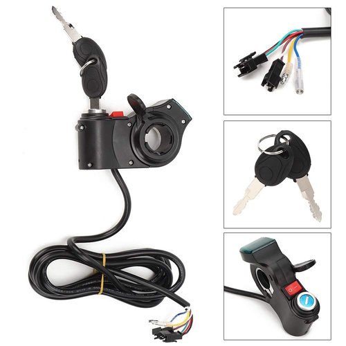 Keenso Handlebar Switch, Red Screen Thumb Lock and Switch Electric Scooters Throttle Grip Accessories Black Electric Modification Accessories