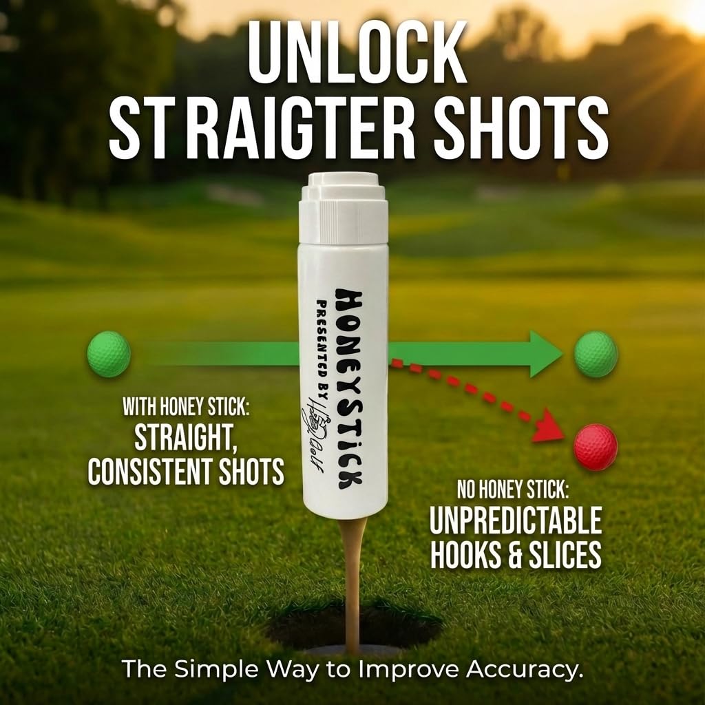 Honey Golf HoneyStick Anti Slice Gel for Golf Clubs - Anti-Hook Spin Reducer for Driver, Woods, Hybrids, Irons - Golf Accessories for Men - Golfers Must Haves & Essentials - 2 Pack