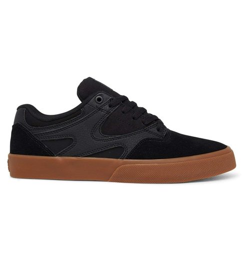 DC Men's Kalis Vulc Skateboard, Skate Shoe, Black/Black/Gum, 7.5 M US
