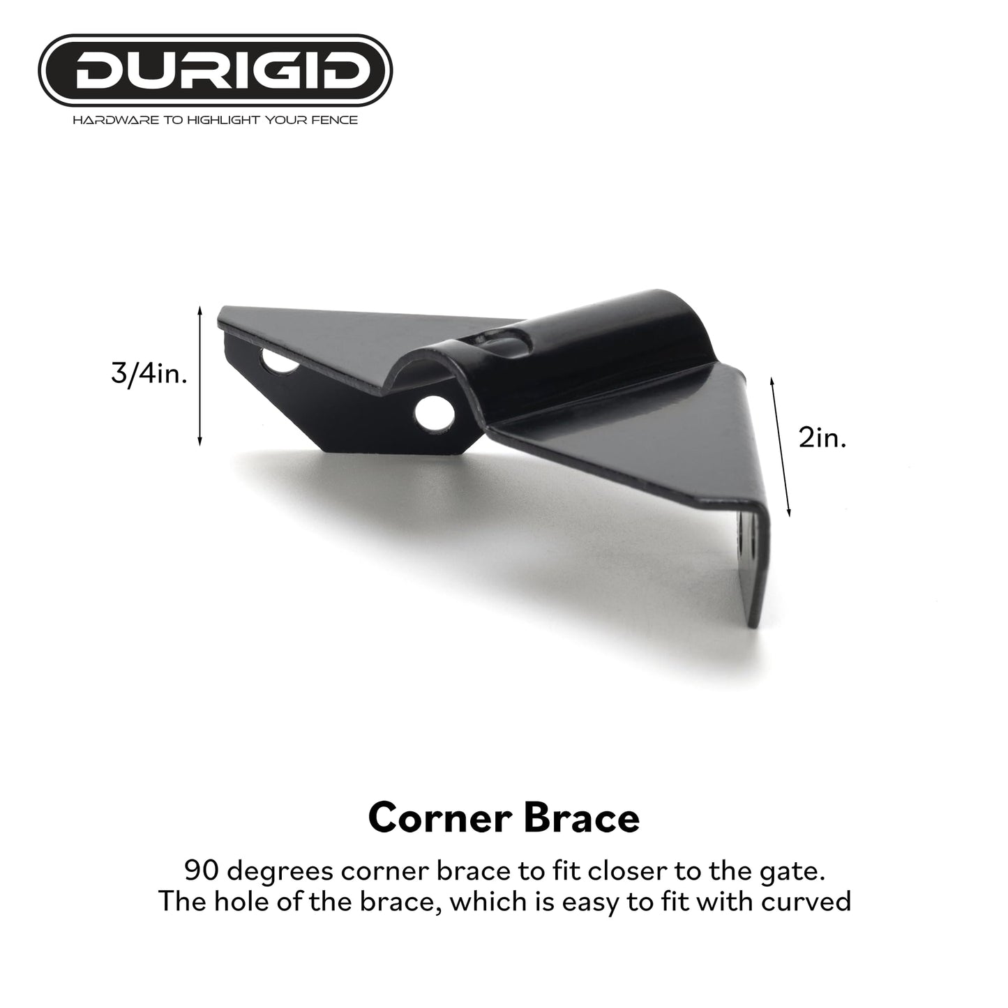 DURIGID Anti Sag Gate Kit Corner Bracket Gate Hardware Prevents Gate Prevents Gate Sagging, Gate Anti Sag Kit for Wooden Fence Features Steel Cable and Adjustable Turnbuckle to Support, Black, 1 Pack