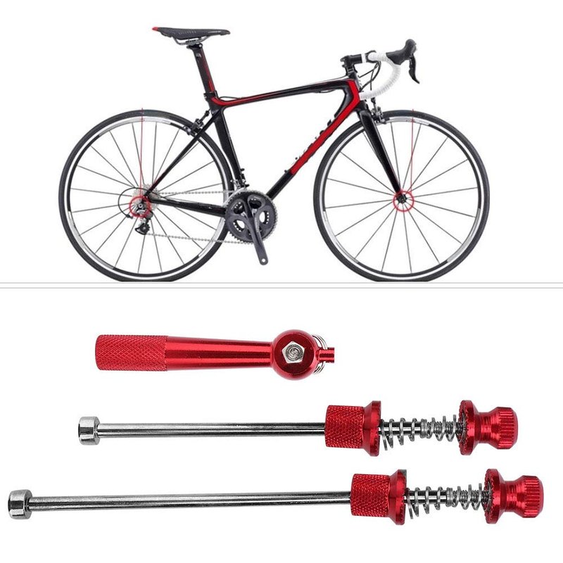 Skewer Wheel Skewers 200Mm Aluminum Alloy Aluminum Alloy Road Anti Theft Quick Release Skewers Wheels Locking Security (Red) (Red)