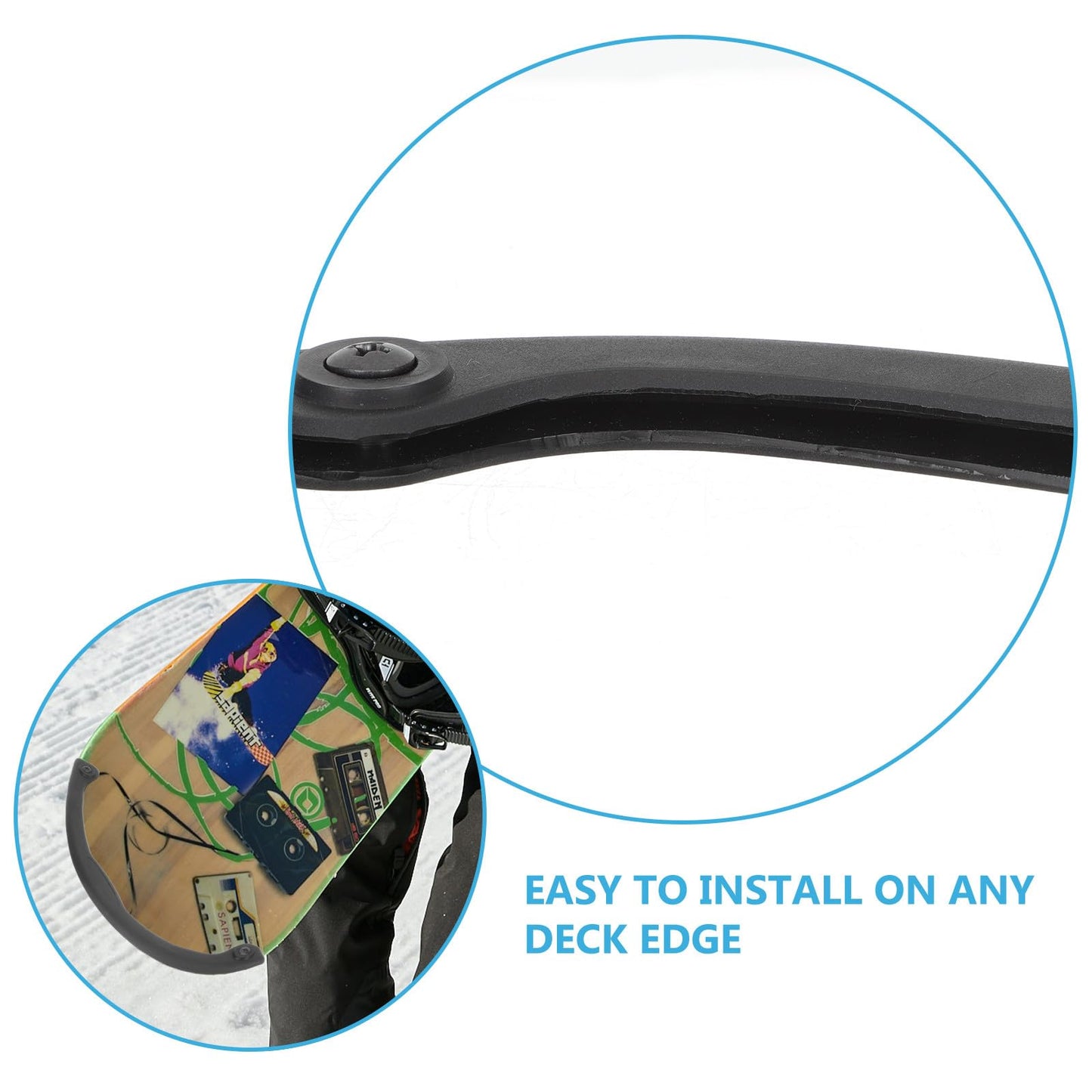 Sewroro Rubber Skateboard Bumper Strip Protection for Snowboard Edge Cover, Anti-Collision Strip for Longboard Deck, Black, 11. 41 X 3. 34 Inches