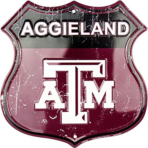 Texas A&M University Route Sign - Embossed Aluminum, 12"