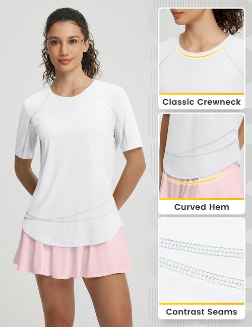 Baleaf Women's Sun Shirt - Short Sleeve UPF 50+ UV Protection | Quick-Dry Lightweight Workout Top for Hiking & Running