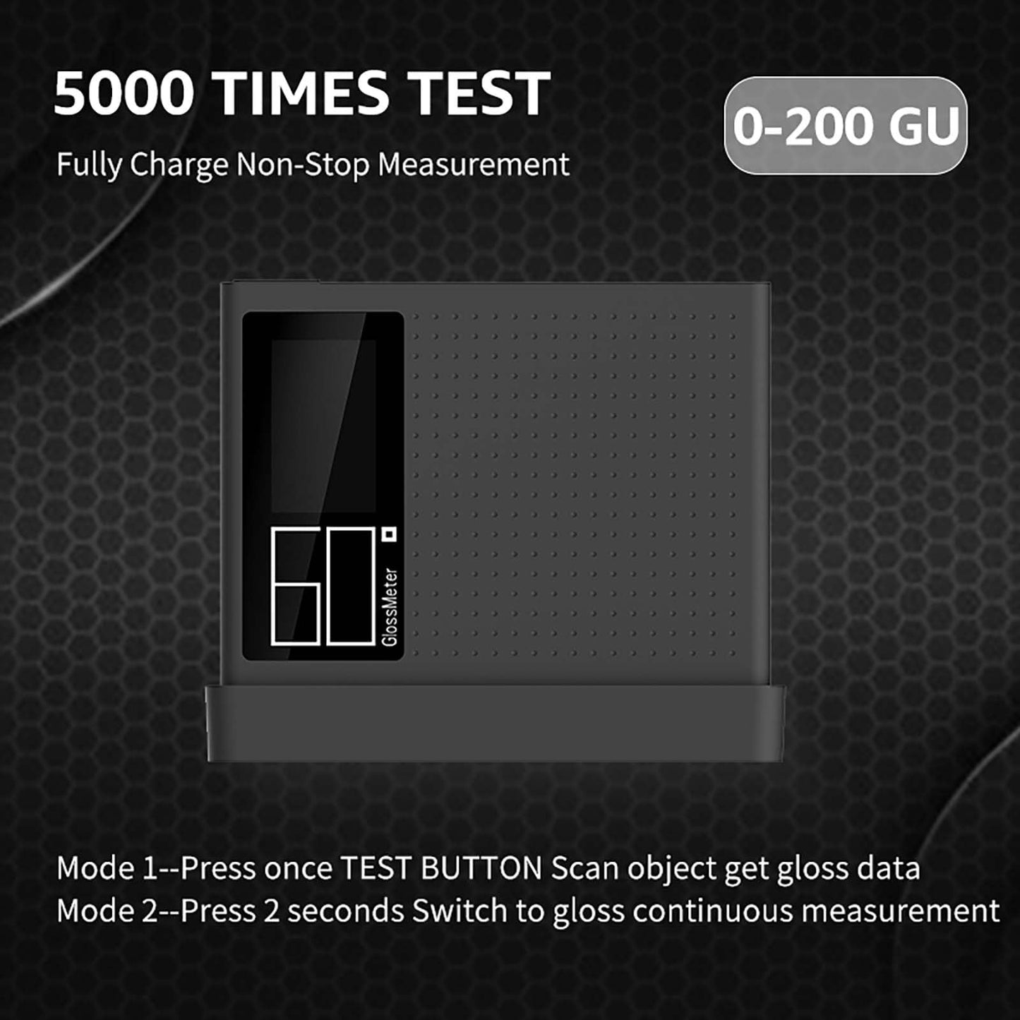 Auto Calibration Gloss Meter 60º 0-200GU Card Sized For Auto Paint Plastic Rubber Glass Hardware Stone Floor Tile Surface Glossmeter