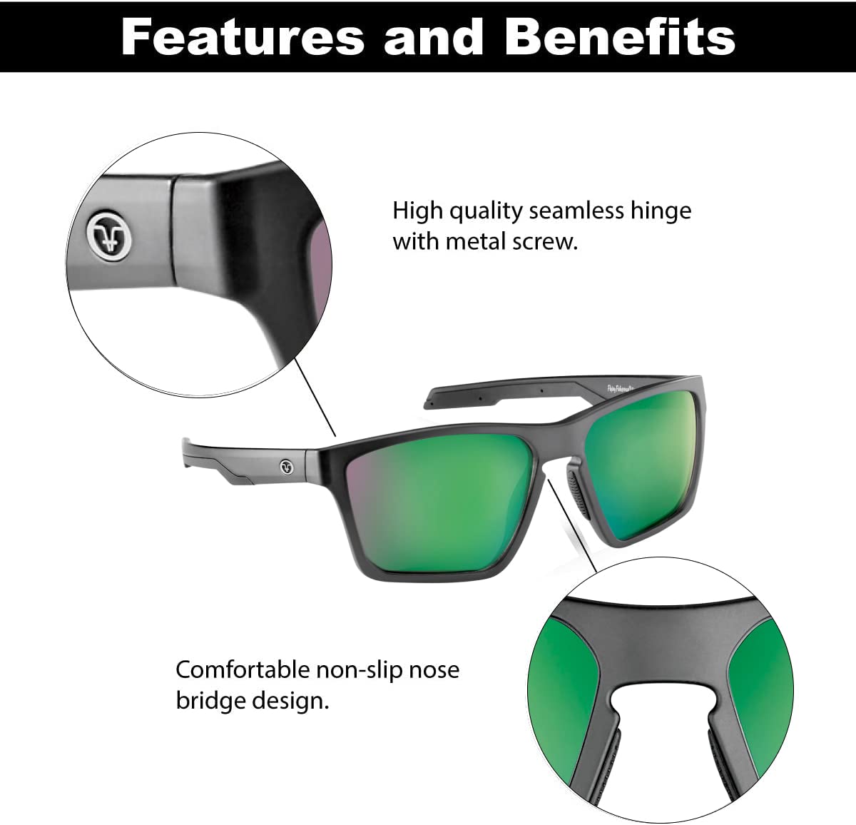 Flying Fisherman Sandbar Polarized Sunglasses for Men, Women, Fishing, Boating, Outdoor Sports, 100% UV Protection
