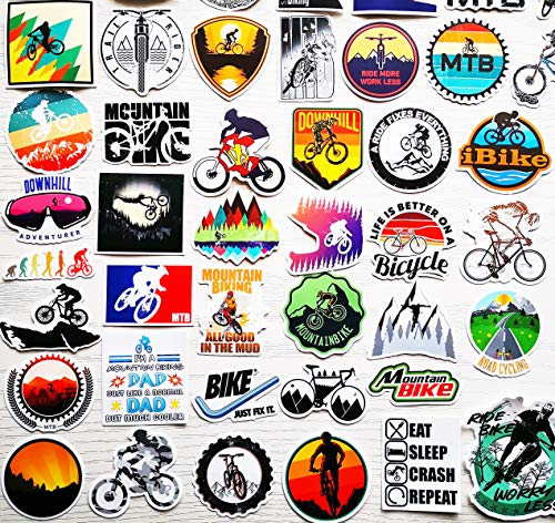 50Pcs Funny Bicycle Stickers - Waterproof MTB Decals - Sun