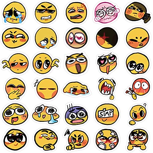 60Pcs Waterproof Vinyl Stickers Pack - Happy & Sad Faces