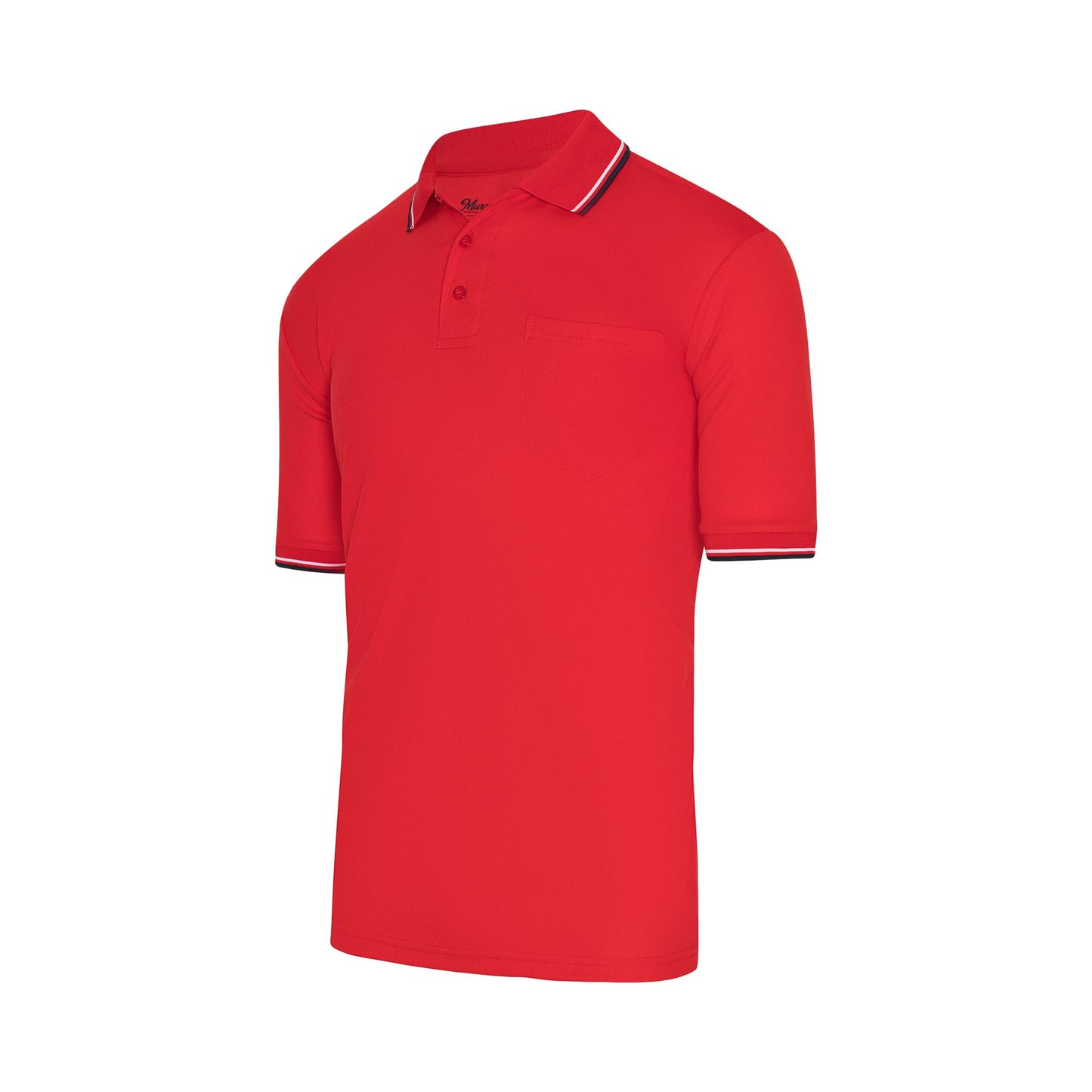 Murray Sporting Goods Short Sleeve Polo Baseball and Softball Umpire Shirt - Sized for Chest Protector (Red, X-Large)