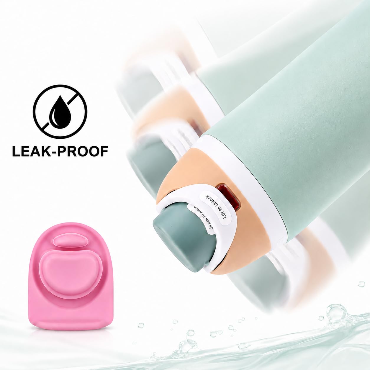 Joshey 4 Pack Rubber Seal Replacement Stopper, Compatible with Owala Freesip 24 oz 32 oz Bottle Spout Lid-Silicone Gasket Replacement Parts (Pink)