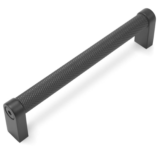 BUKOBYHE 20 Pack 5 Inch Matte Black Kitchen Cabinet Handles Knurled Cabinet Pulls Black Drawer Pulls Kitchen Hardware