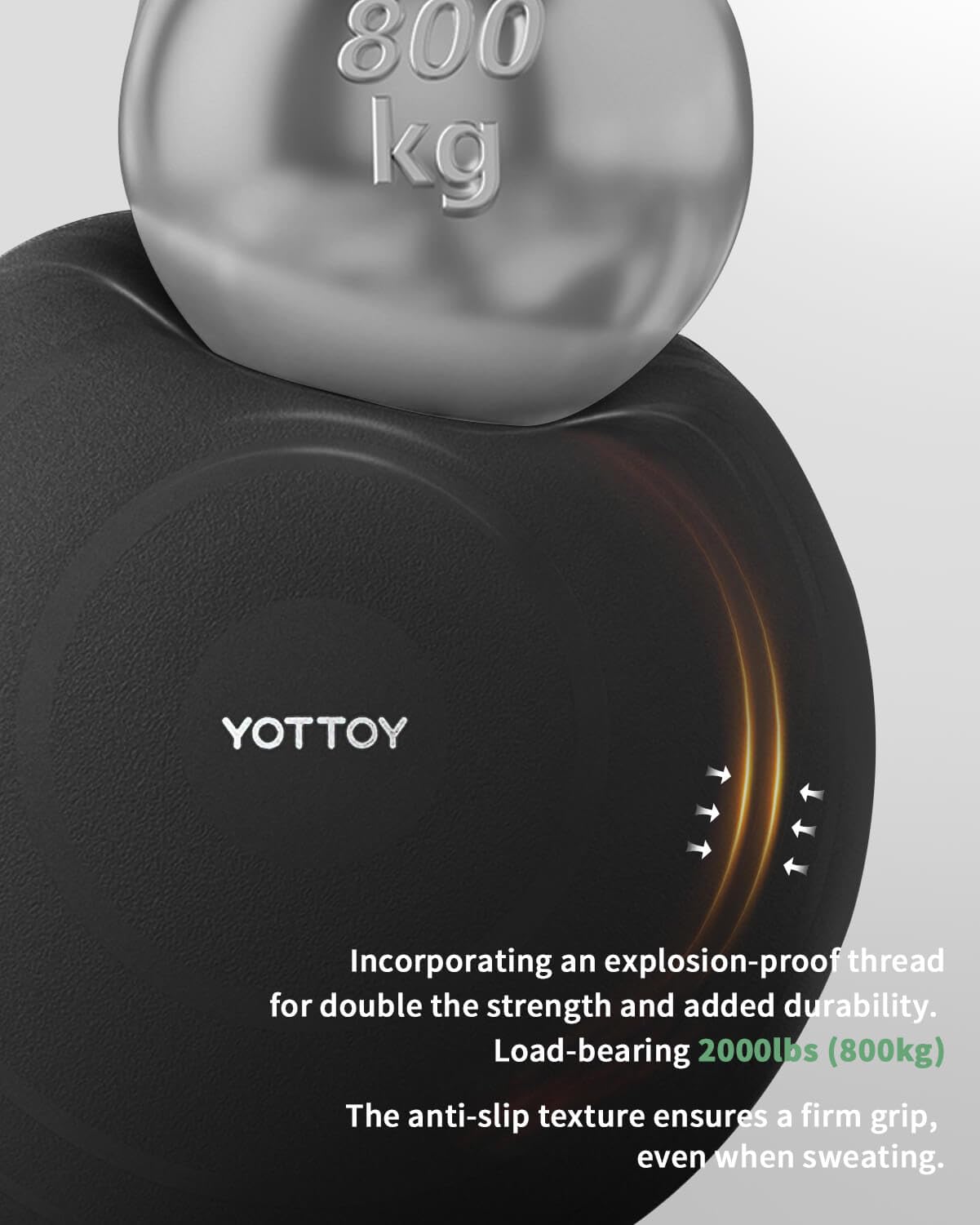 YOTTOY Anti-Burst Exercise Ball for Working Out, Yoga Ball for Pregnancy,Extra Thick Workout Ball for Physical Therapy,Fitness with Pump (Black)