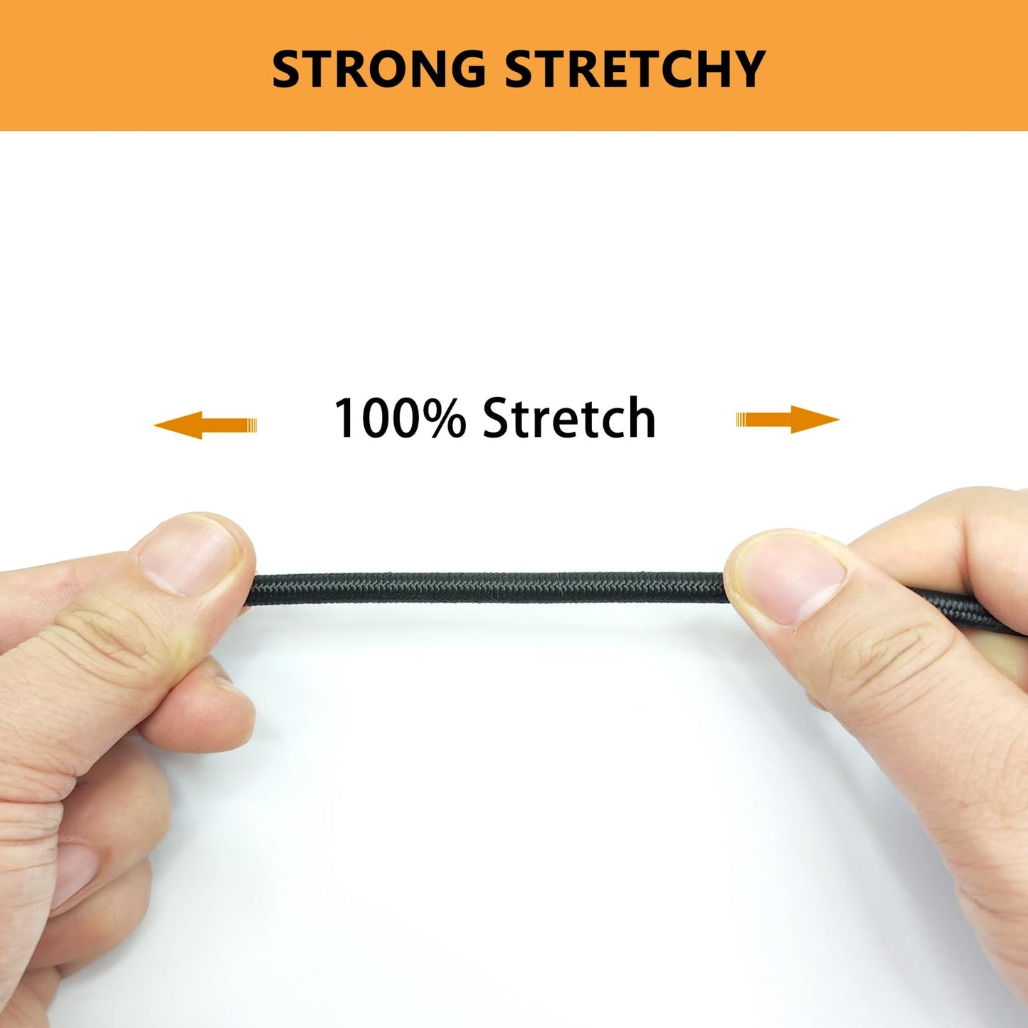 LUYADIN 1/4" x 32' Marine Grade Bungee Cord Elastic Shock Cord, Kayak Stretch String Rope, Heavy Duty Bungee Shock Cords for Repairing Tent Poles, DIY, Tie Downs (Black)