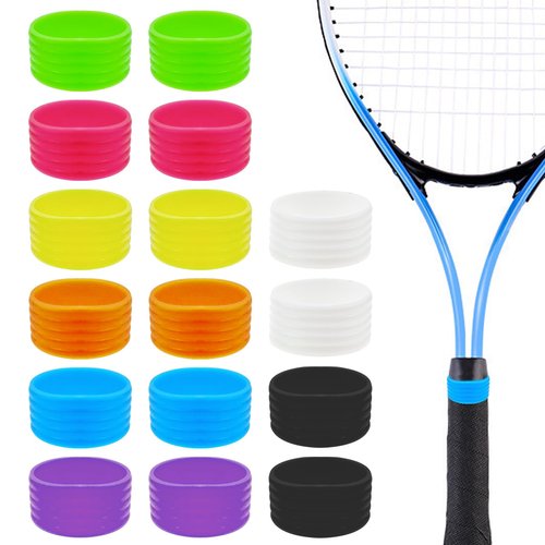 Arvintas 16 PCS Pickleball Paddle Racket Grip Bands, Tennis Racquet Secures Overgrip, Handle Rubber Silicone Ring for Squash Racket, Racquetball, Baseball Bat Handle (Corrugated)