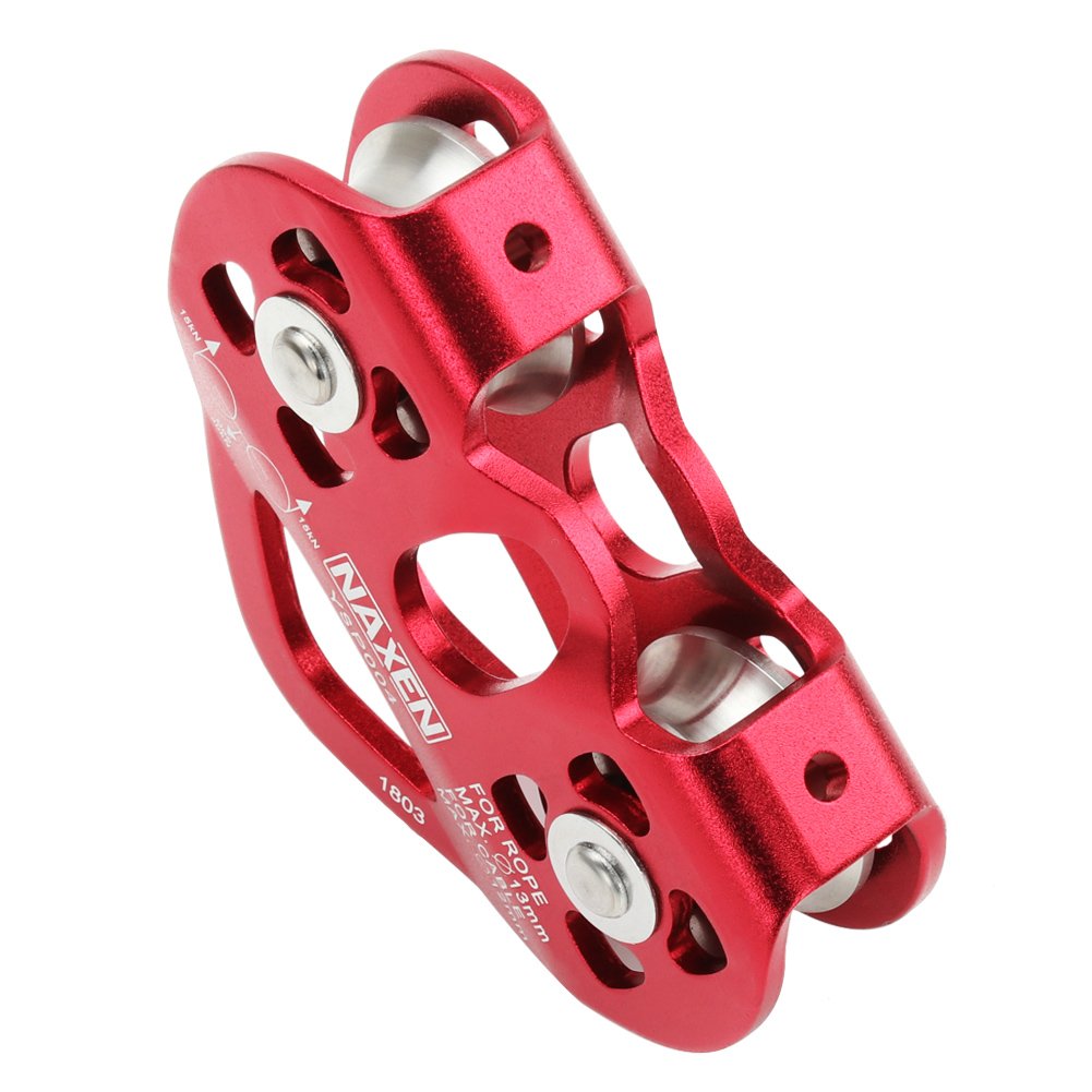 NAXEN Zip Line Pulley Tandem Speed Dual Trolley with Oval Carabiner