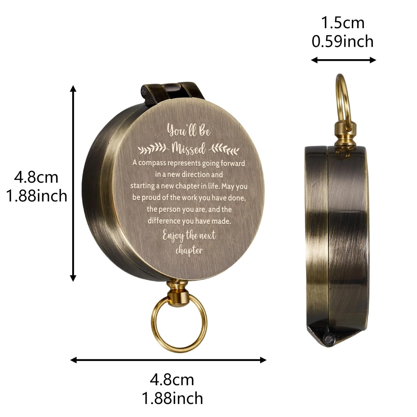 Compass Gift - Retirement Gifts for Men, You Will Be Missed Compass, Coworker Leaving Farewell Going Away Goodbye Gifts for Coworker Friends Him Nurse Boss Teacher Employee New Beginnings Gifts