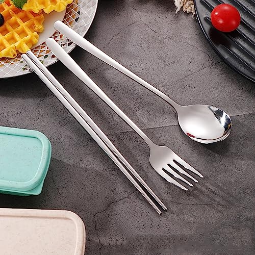 Portable Travel Cutlery Set - 4-Piece Stainless Steel Flatware