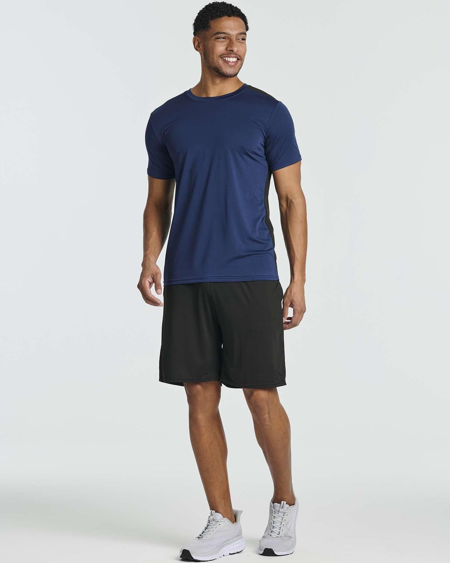 Real Essentials 5 Pack: Men's Dry-Fit Short Sleeve Crew Neck T Shirts Fitness Running Gym Workout Cool Exercise Athletic Tee, Set 15, Small