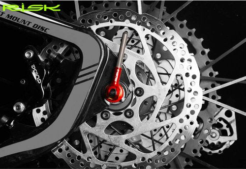 40.35g! CYCEARTH Titanium Bicycle QR Skewer Lever MTB Road Bike Wheel Hub Ultralight Ti-Axis Carbon Fiber Handle Quick Release Skewer (Red)