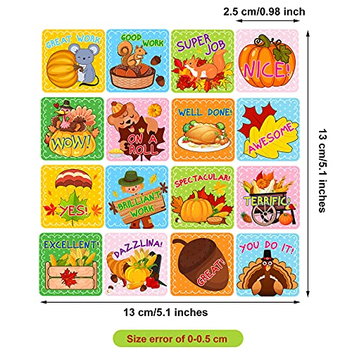 480 Pieces Fall Thanksgiving Motivational Stickers Set