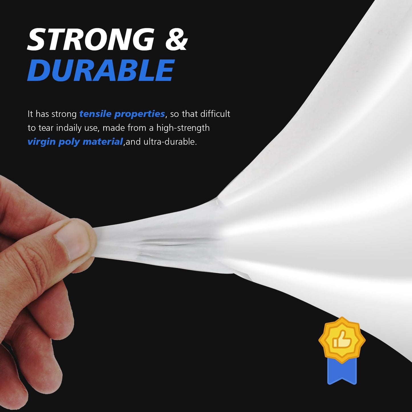 Crawl Space Vapor Barrier - 14 mil 10' x 25', Vapor Barrier for Crawlspace Encapsulation kit, Vapor Barrier Plastic Material, Crawlspace Liner, Heavy Duty Plastic sheeting, Black and White Panda Film