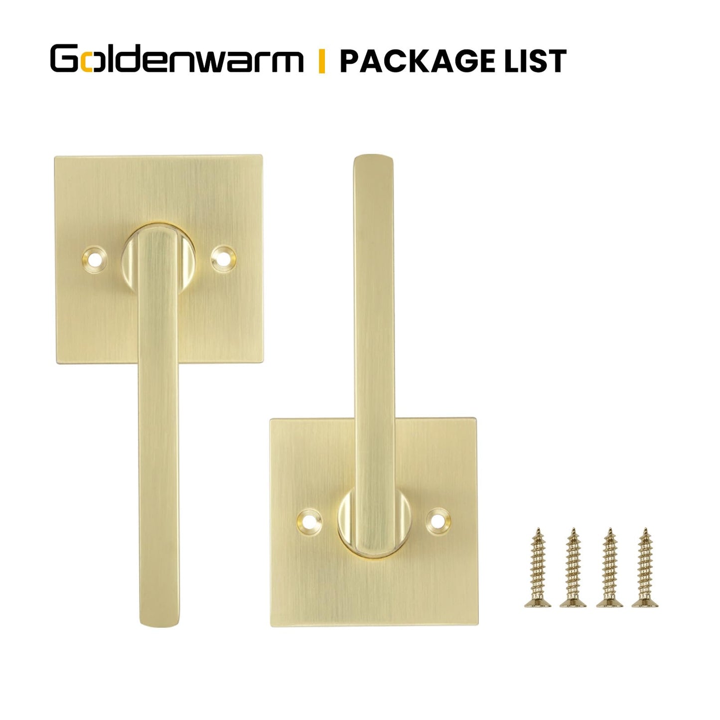 goldenwarm Gold Dummy Door Handles, No-Turning Brushed Brass Door Dummy Levers, Brushed Gold Dummy Handle（3 Pack）