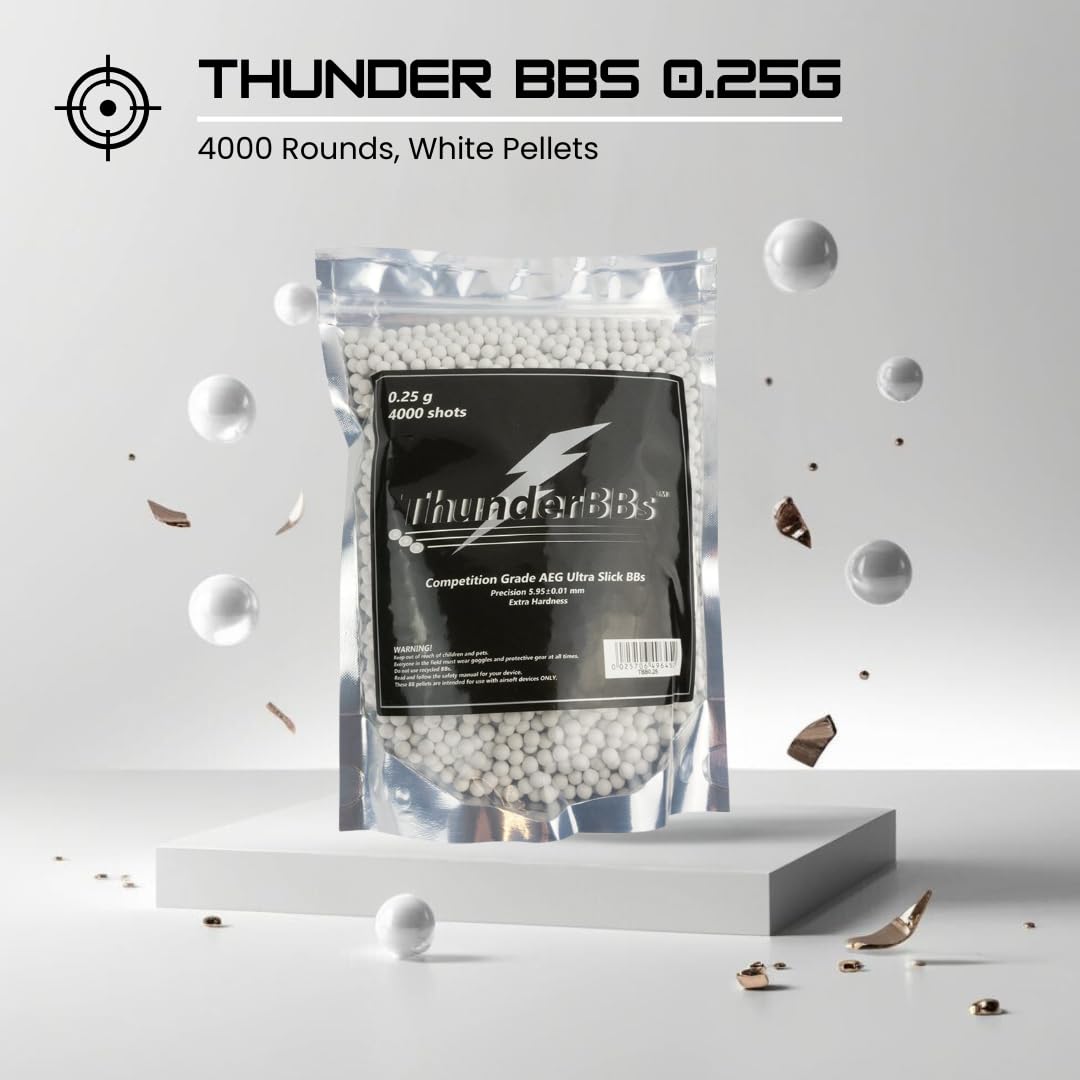 TBB Airsoft BBs 0.25G - Competition Grade, White | 4000 Rounds Per Bag