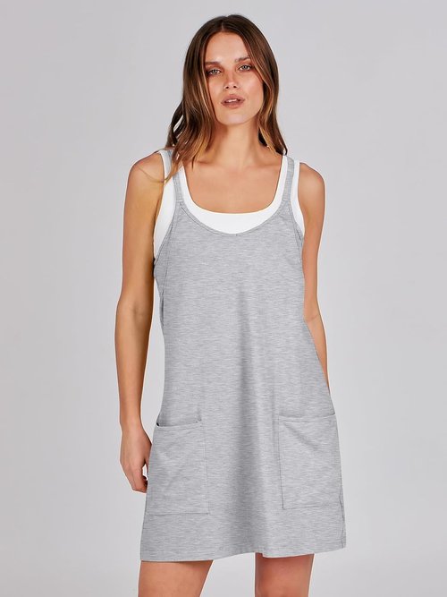 ANRABESS Athletic Dress - Summer Tennis Mini Romper with Built-In Shorts for Active Travel & Workouts