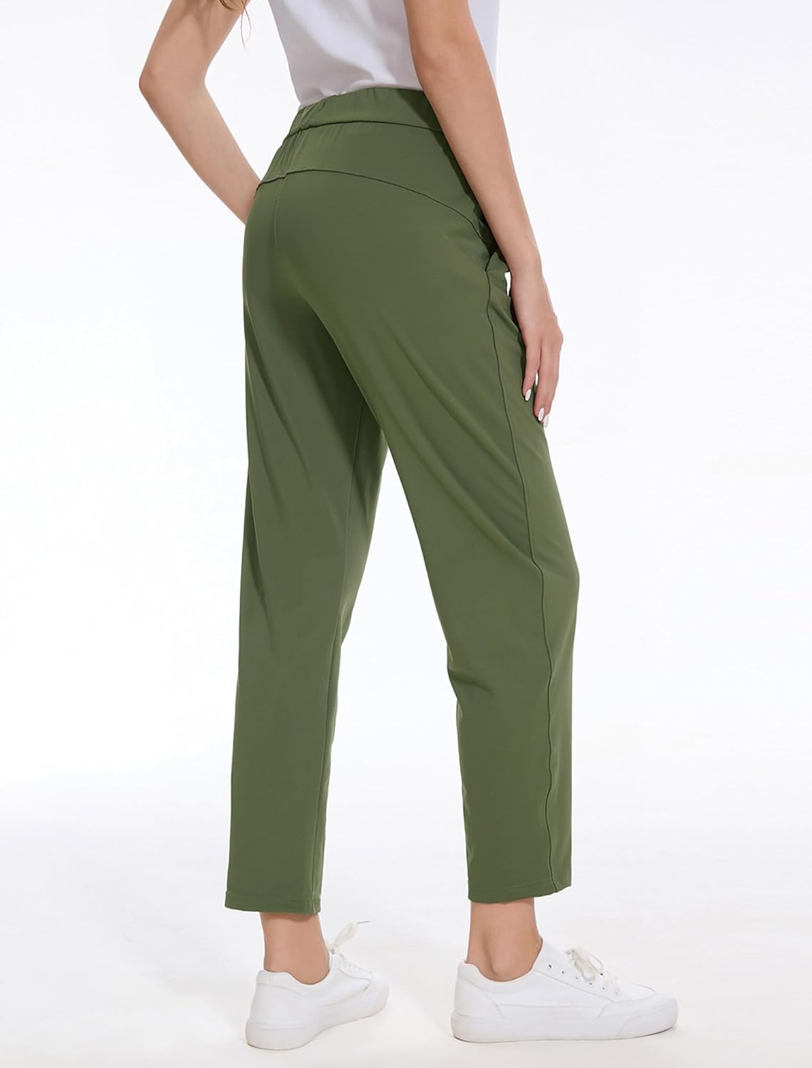 Skiennix Women's Golf Pants - Stretchy 7/8 Ankle Sweatpants with Deep Pockets for Work & Travel