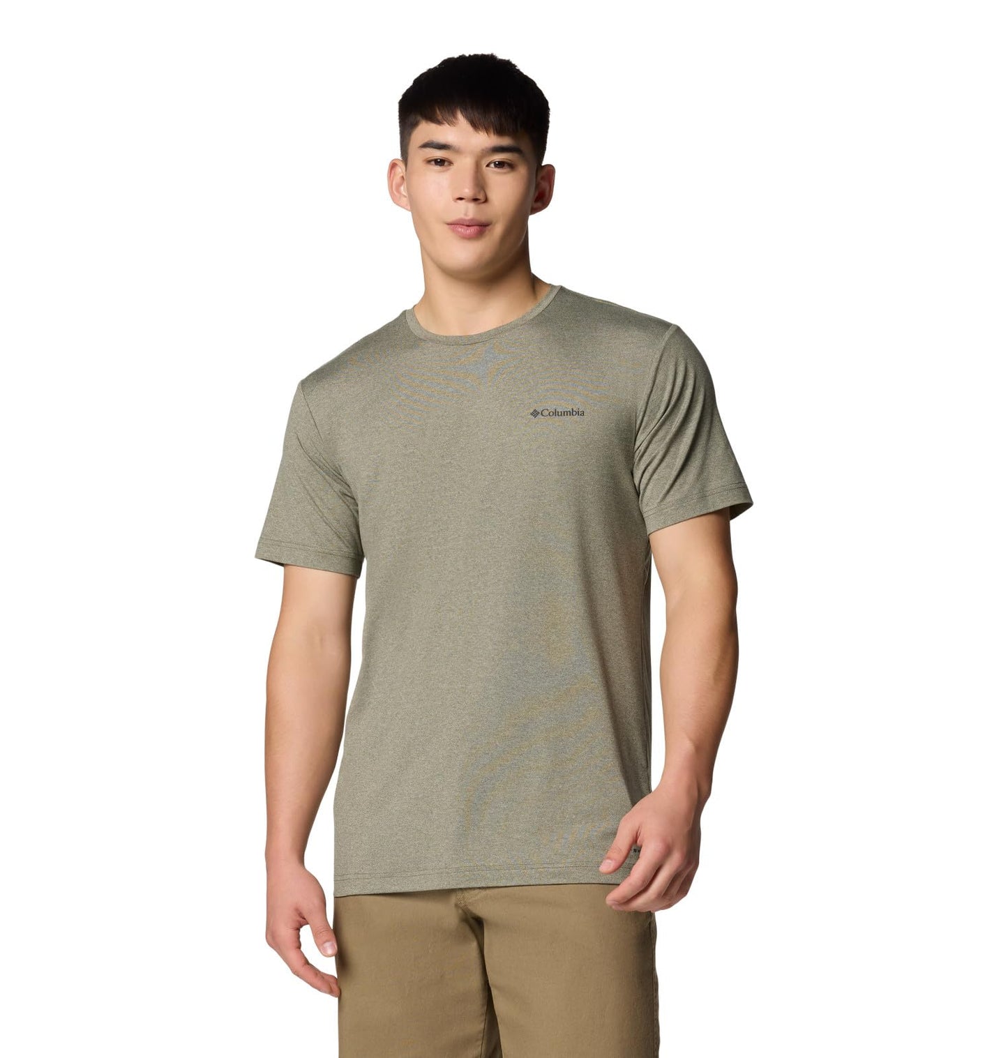 Columbia Men's Kwick Hike Back Graphic Short Sleeve Tee, Stone Green Heather/Linear View Multi, X-Large