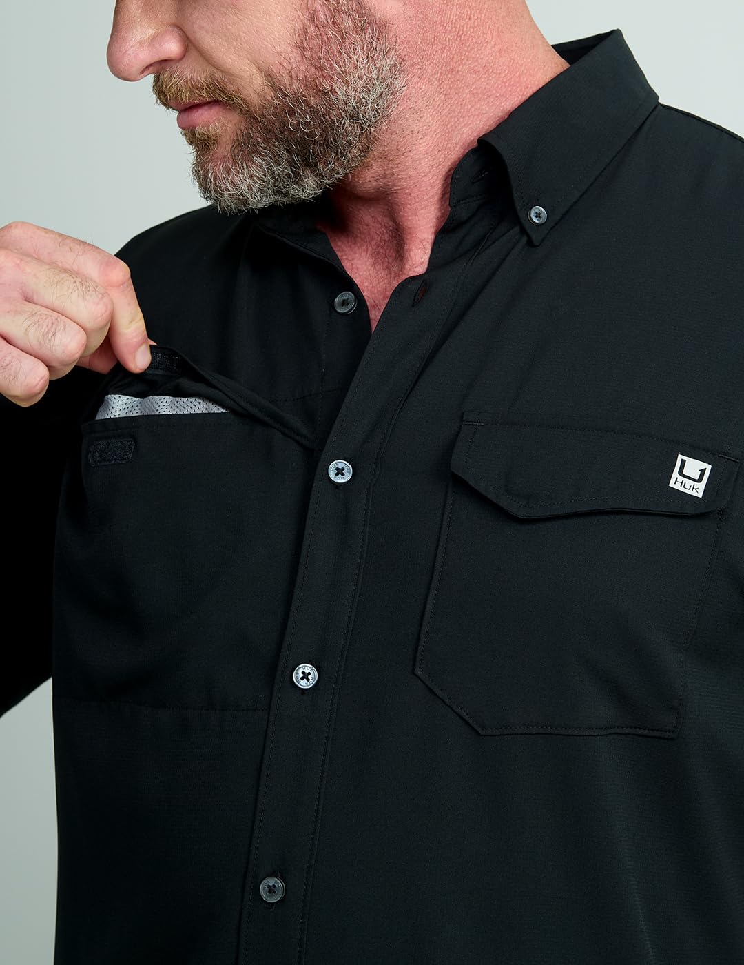 Tide Point Solid Short Sleeve Shirt, Button Down for Men