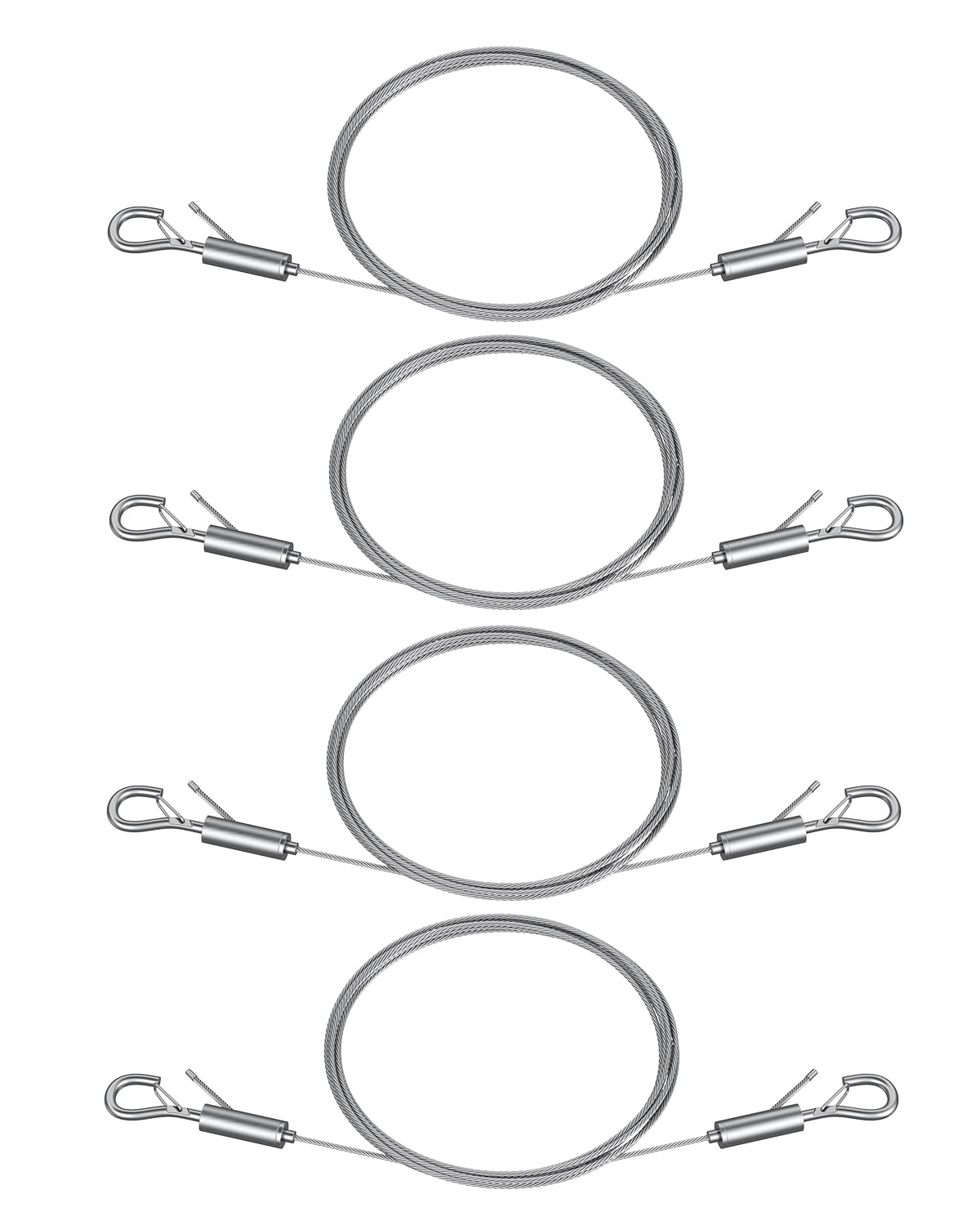 Uniclife Adjustable Picture Hanging Wire, 6.6 Feet 1/16", Picture Hanging Kit for up to 100 lbs, Heavy Duty Stainless Steel Wire Rope for Mirror Curtain Photo Frame & Art, 4 Pack