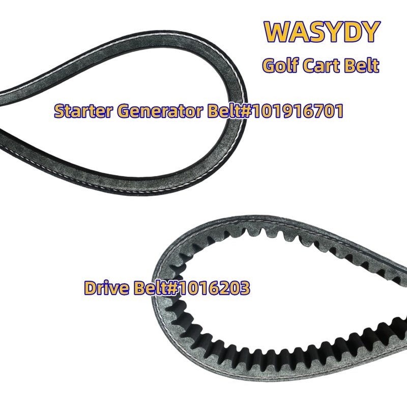 WASYDY Golf Cart Starter Generator Belt &Clutch Drive Belt Kit For Club Car DS 1997-UP, Precedent 2004-UP With FE290 and FE350 Motors,Compatible With OHV Kawasaki Gas Engine ，Replace 101916701,1016203