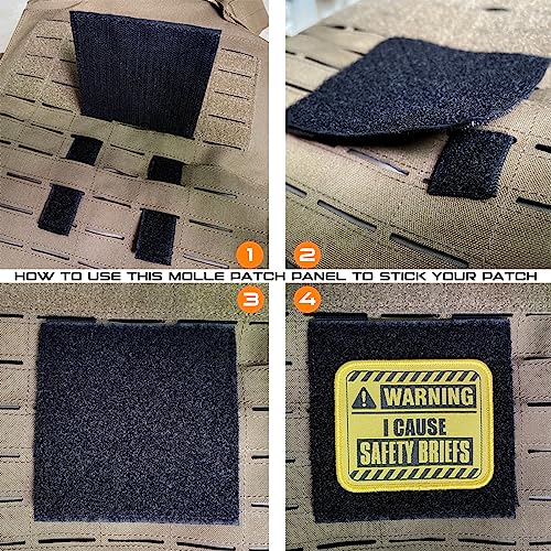 LytHarvest Black 2-Pack Tactical Hook and Loop Molle Panel 4x4 Inches for Badges