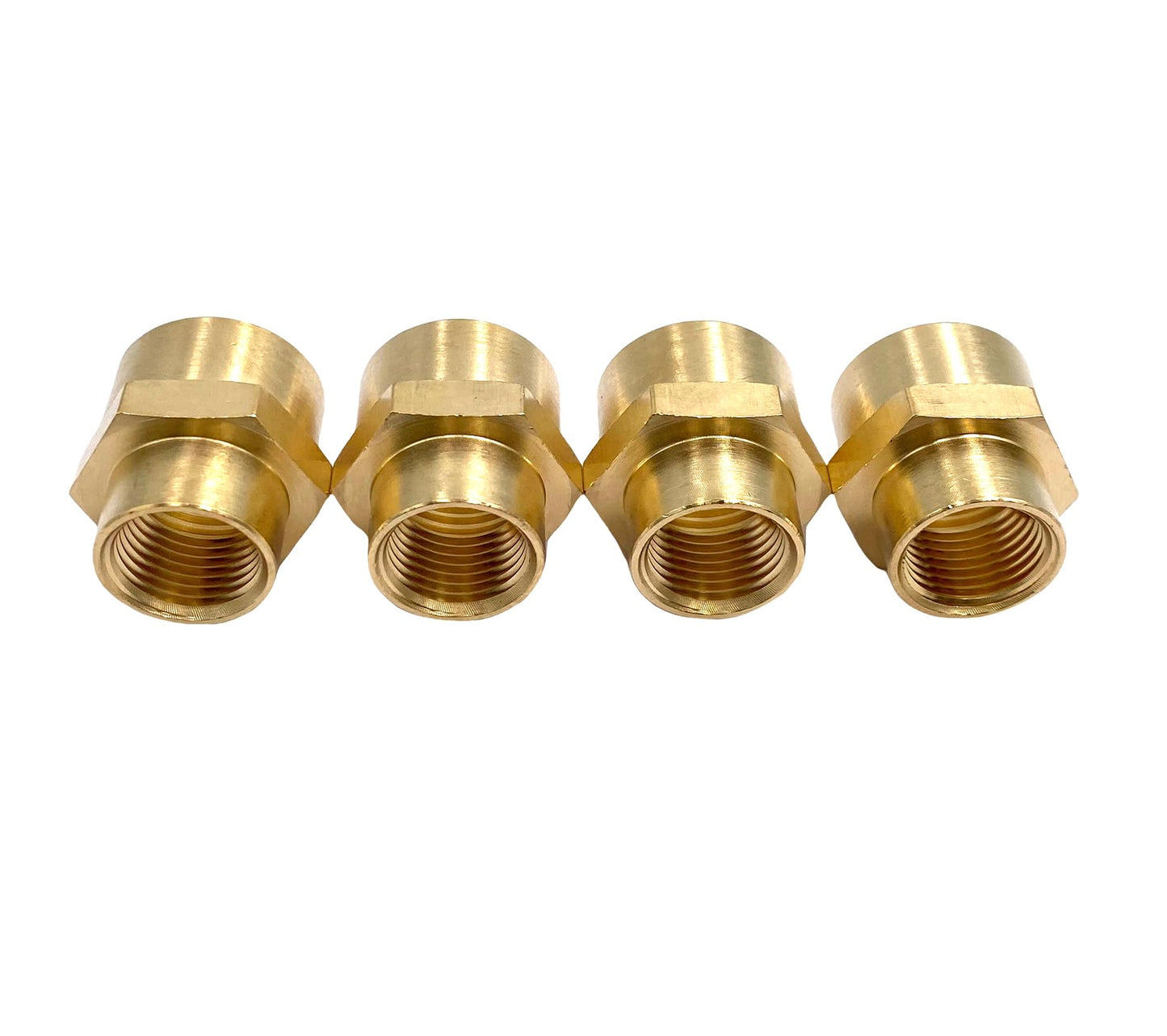 4Pcs 3/8" NPT x 1/2" NPT Female Brass Reducer Bushing,1/2" NPT Female to 3/8" NPT Female Pipe Fittings