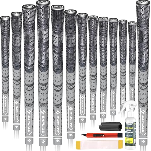 Cross Cord Golf Grips Set of 13 - Grey Mid-Size Complete Regrip Kit