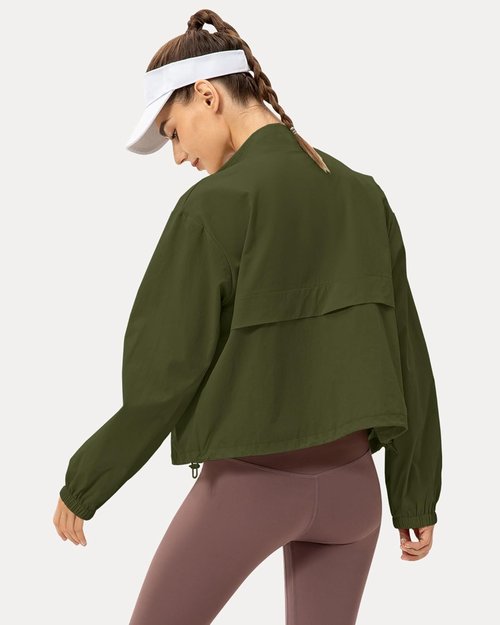 Locachy Lightweight Zip-Up Athletic Jacket - Windproof Sun Protection for Outdoor Workouts