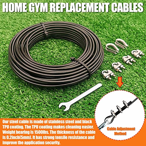 KORIKAHM 98.4 Ft Steel Pulley Cable Replacement for Home Gym Fitness Equipment