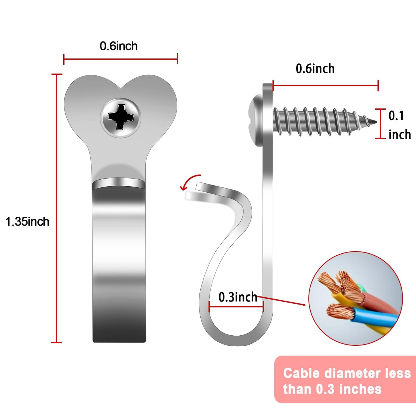 Dreecy String Light Hooks for Outside Stainless Steel Outdoor Lights Hanger Hooks for Outdoor String Lights Outdoor Screw Hooks for Christmas Party Easy Release Wire and Fairy Led Lights, 20 Packs