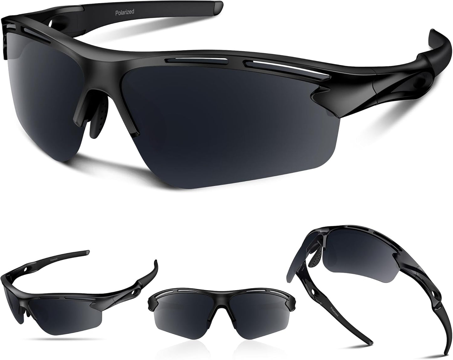 Polarized Sports Sunglasses - UV400 Protection for Men & Women | Lightweight TR90 Design for Outdoor Activities