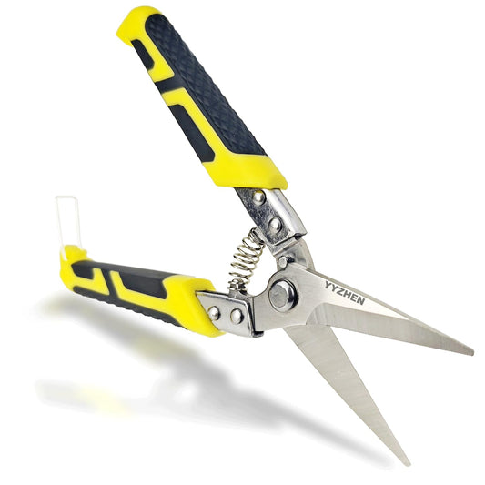 YYZHEN Aviation Tin Snips 8.7 Inch, Heavy Duty Straight Metal Cutter with Stainless Steel Blade & Comfortable Grips for Cutting Cardboard, Thin Iron, Wire, DIY Projects