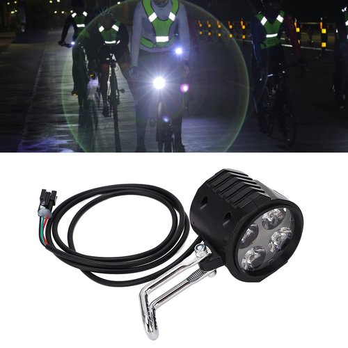 Electric Scooter Front Light, 2 in 1 Electric Horn Headlight 10 Inch 12-72V Bike Light for Night Riding Commuting Cycling Safety