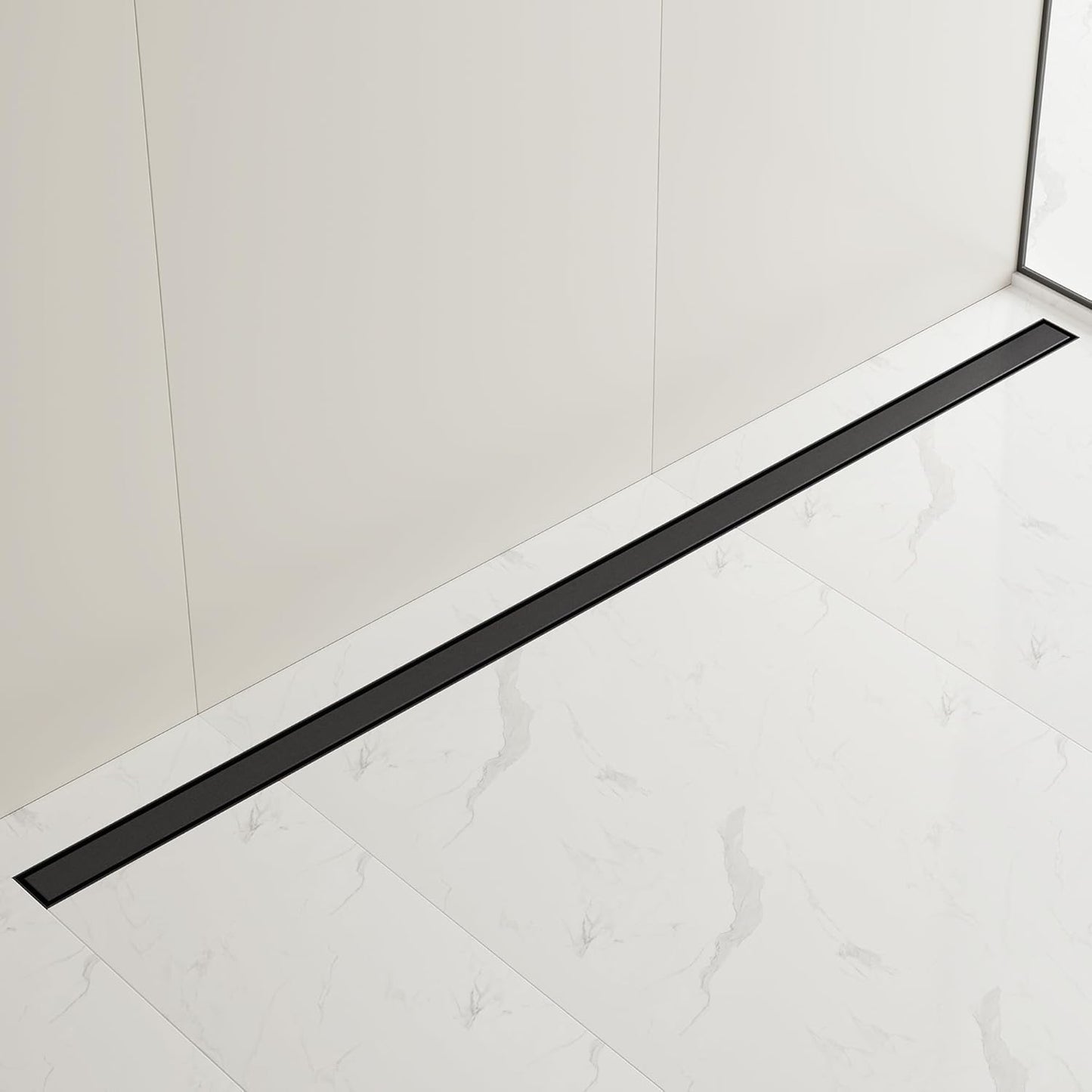 Neodrain 18-Inch Gold Linear Shower Drain - Brushed Brass, Tile Insert Cover & Hair Strainer