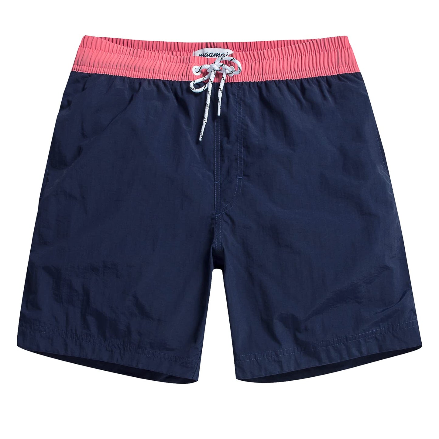 MaaMgic Mens Quick Dry Solid Swim Trunks with Mesh Lining Swimwear Bathing Suits,Navy-glm007,XX-Large