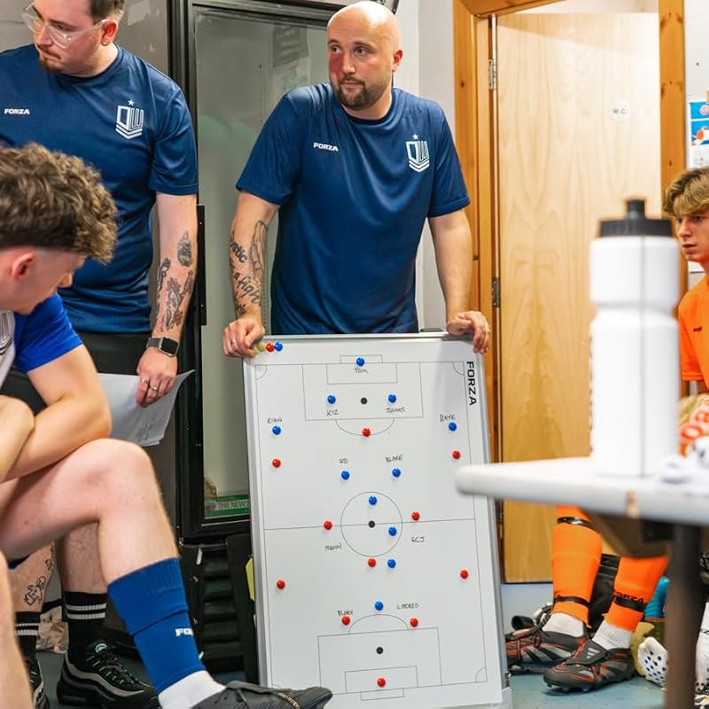 Double-Sided Sports Coaching Whiteboard 35x24in with Carry Bag - Soccer