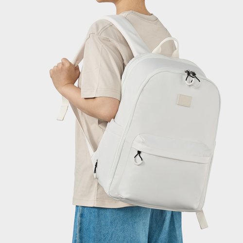 Hanke 30L Travel Backpack for Women, Expandable Carry On Backpack for Airplanes, Personal Item Travel Bag Fits 15.6 Inch,Water Resistant Weekender Daypack, White