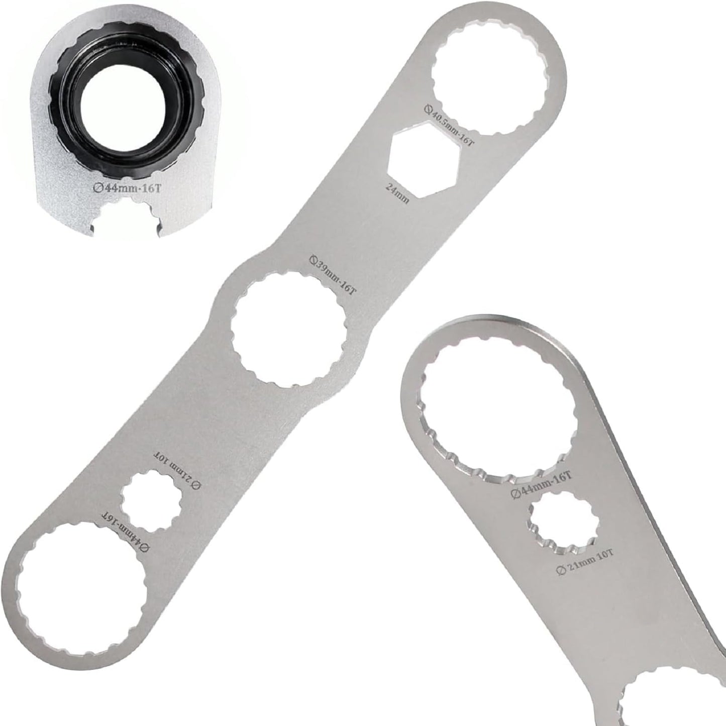 Utoolmart Multi - function Bottom Bracket Wrench, Stainless Steel Bottom Bracket Removal Install Wrench, Suitable for BB wrench 39 40.5 44mm outer diameter, 16 Notch