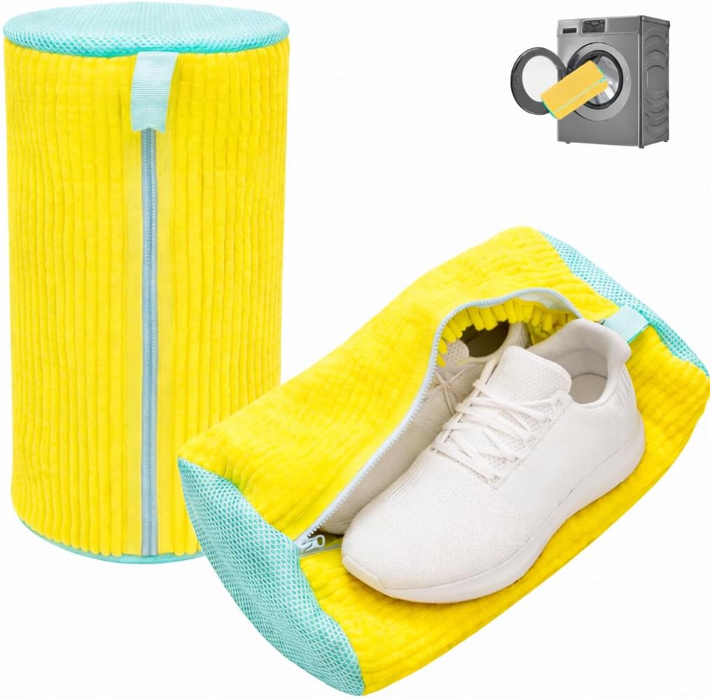 Reusable Shoe Washing Bag by [Brand Name] - Keeps Sneakers & Tennis Shoes Clean | 2 Pcs Yellow