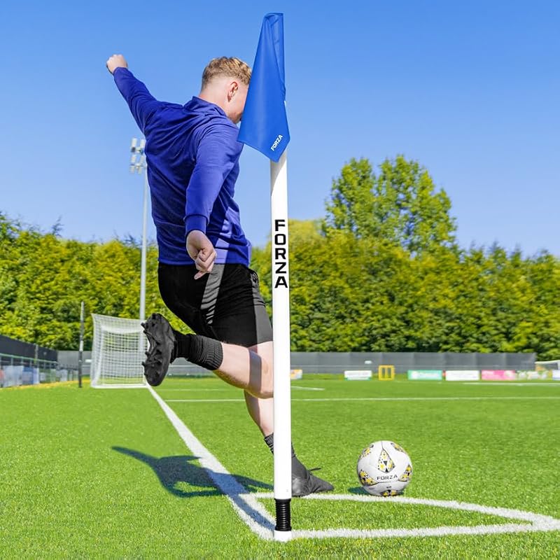 Durable Polyester Soccer Corner Flags - Pack of 4, Royal Blue, Pro
